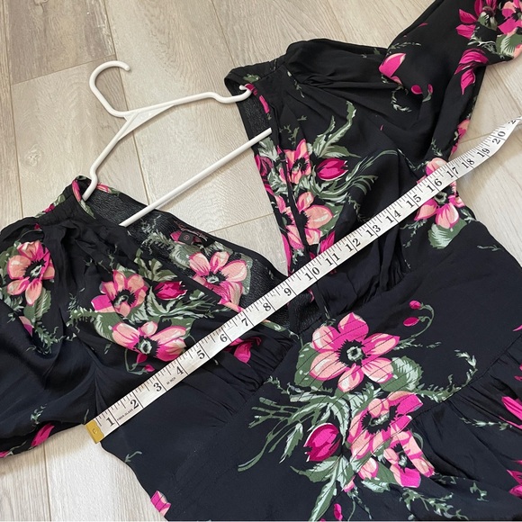 Trashy Diva Dress floral long sleeve maxi womens Black Pink (size 12) party chic - Picture 6 of 8